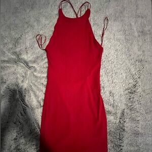 Garage red backless dress